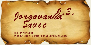 Jorgovanka Savić vizit kartica